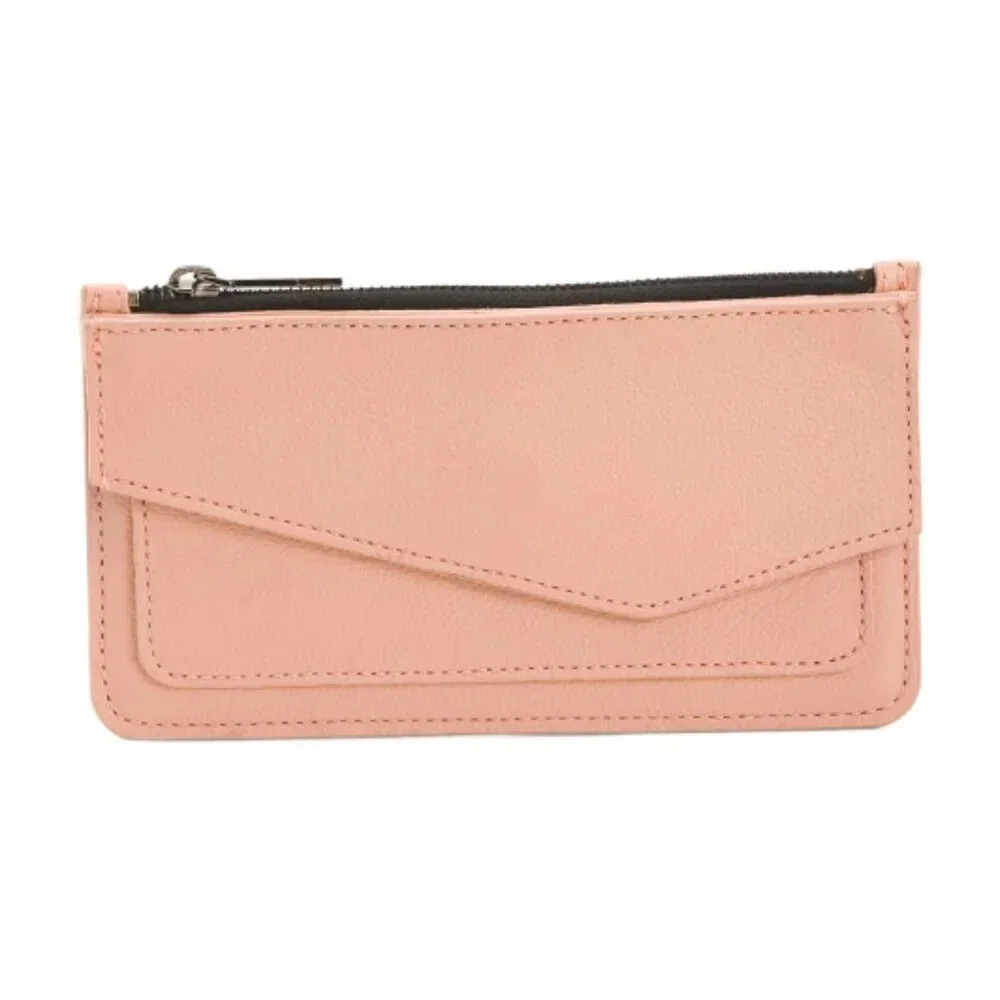 Botkier Cobble Hill Pebbled Leather Wristlet Wallet Clutch‎ Peach NWT